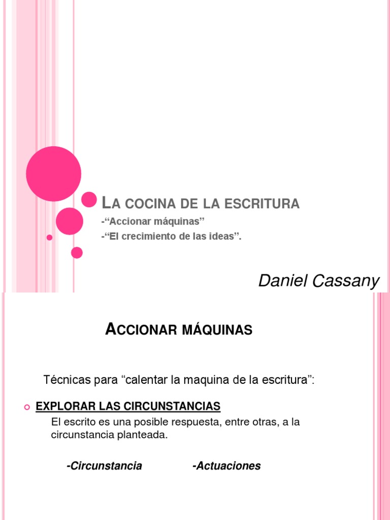 La Cocina De La Escritura Daniel Cassany Pdf Escritura Palabra