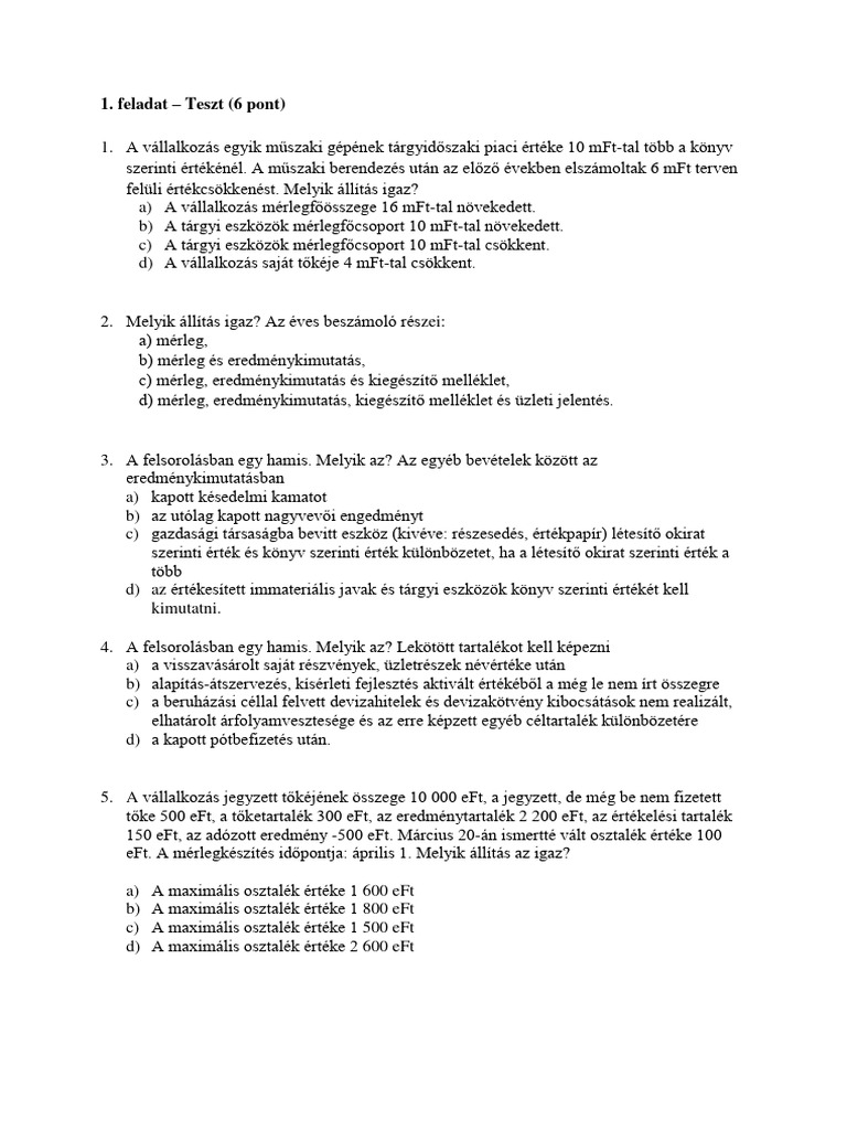 Minta ZH 1 | PDF