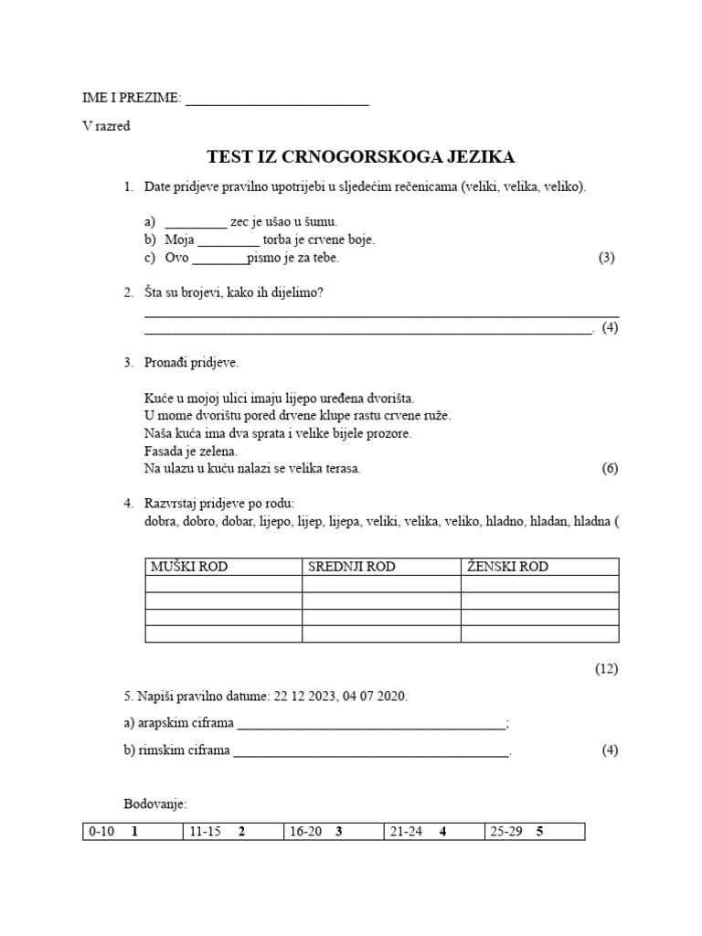 Test Za 5 Razred Cem PDF