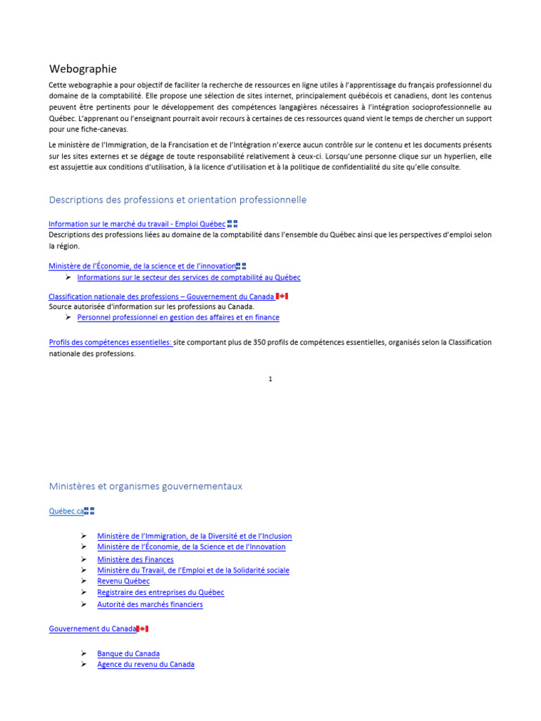 Webographie Comptabilité | PDF | Économie