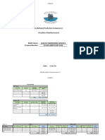 Schedule of Reimbursement