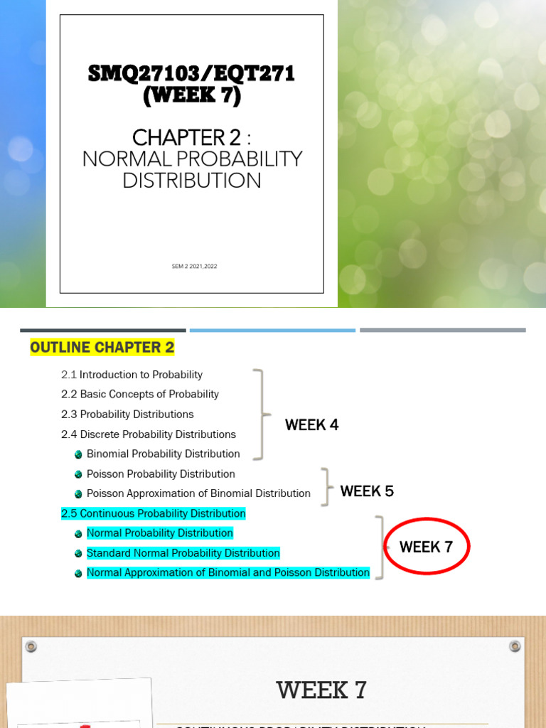 Chapter 2 Probability Distribution Normal Week 7 New Pdf