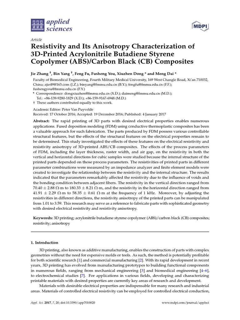 Applsci 07 00020 Pdf 3 D Printing Anisotropy