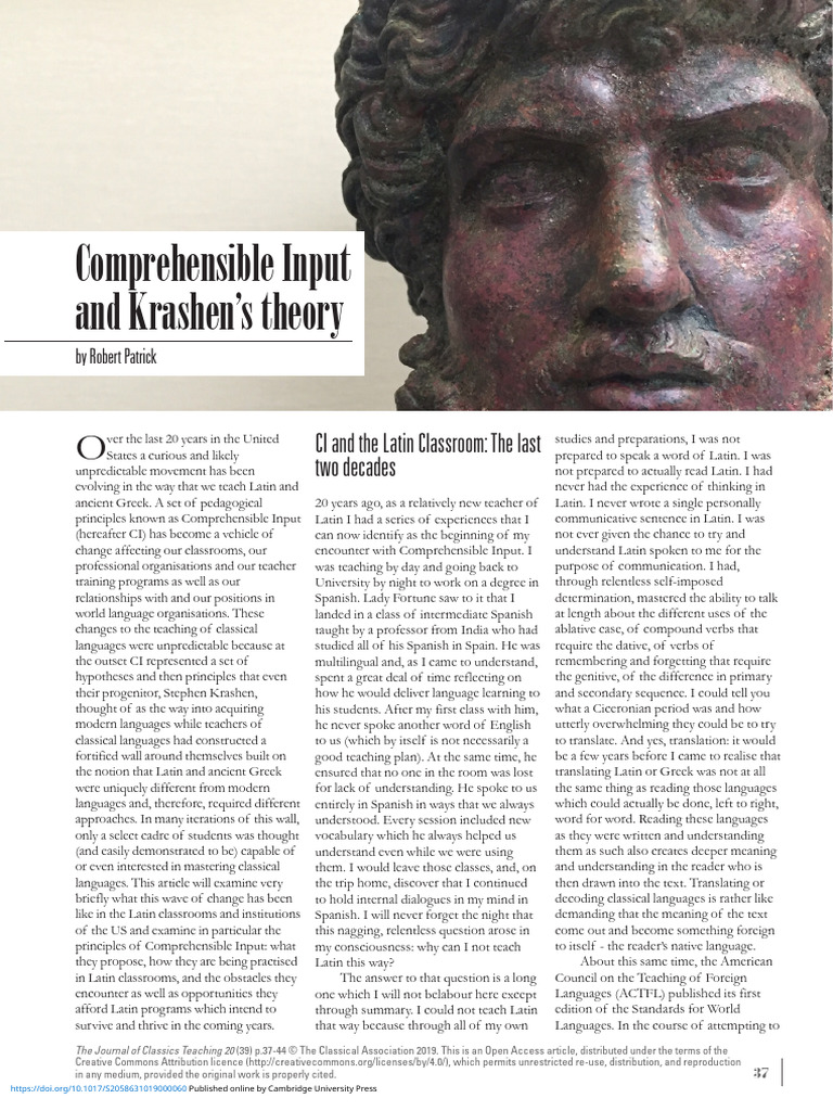 Comprehensible input and krashens theory pdf language acquisition