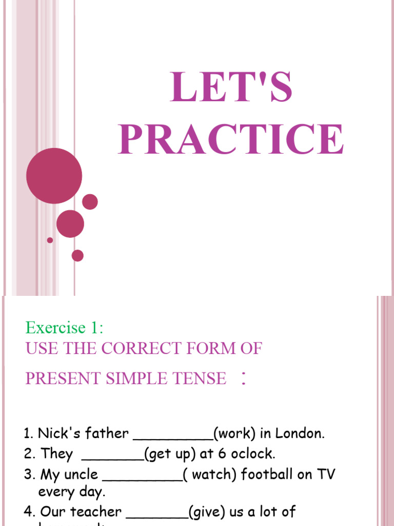 Present Simple exercises | PDF