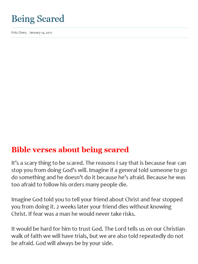 25 Encouraging Bible Verses About Being Scared | PDF | Jesus | Yahweh