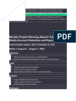 Weekly Project Planning Report: Fake Social Media Account Detection and Reporting