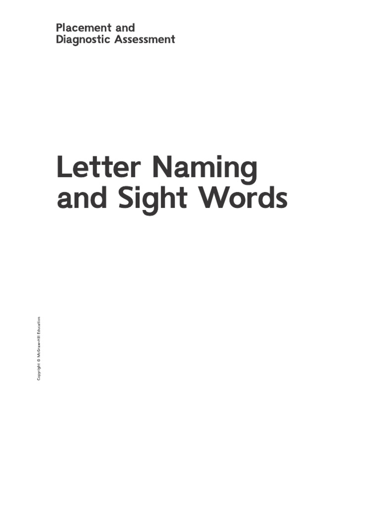 Letter Names and Sight Words | PDF