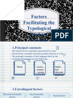 Factors Facilitating The Typological Study of Lexicon