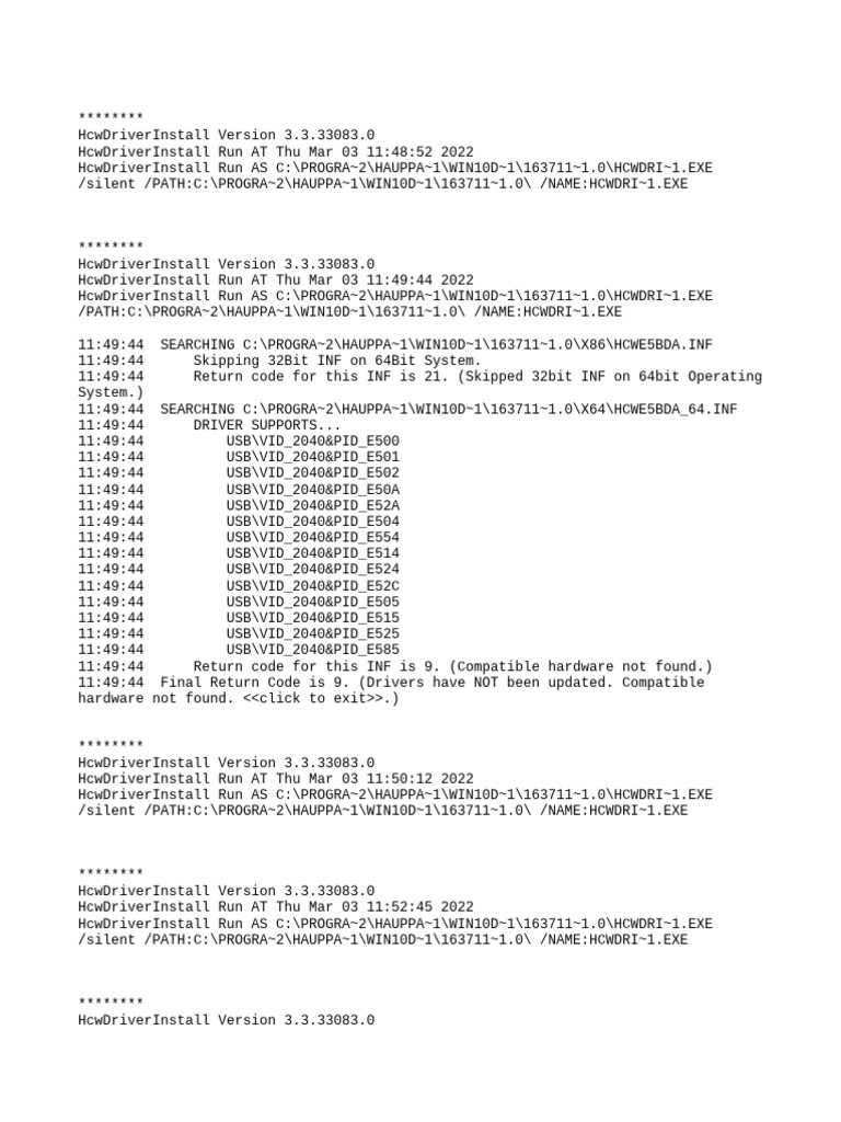 Hcw driver install pdf