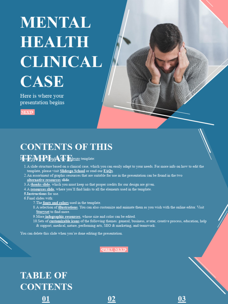 Mental Health Clinical Case XL by Slidesgo PDF