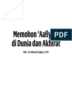 Memohon Aafiyaat Di Dunia Dan Akhirat