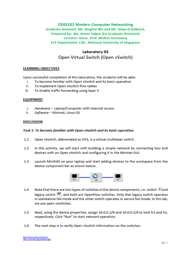 Open vSwitch Lab: Flow Table Implementation | PDF | Network Switch ...