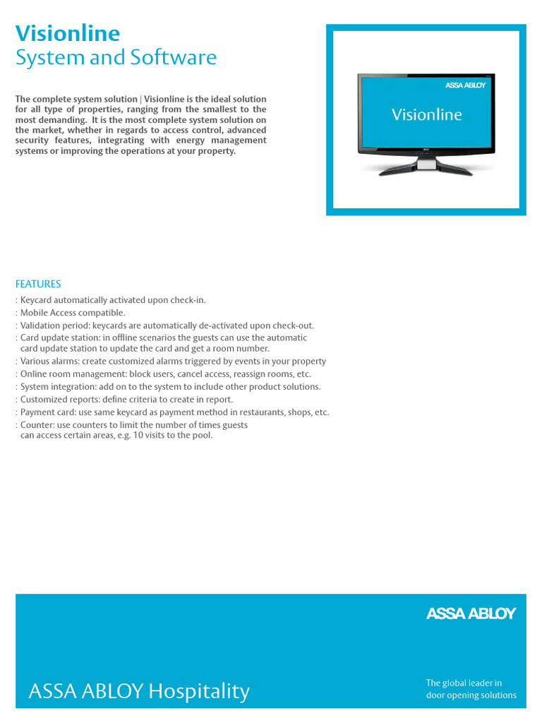Visionline-Product Sheet English Dec15 | PDF | Computer Network | Computing