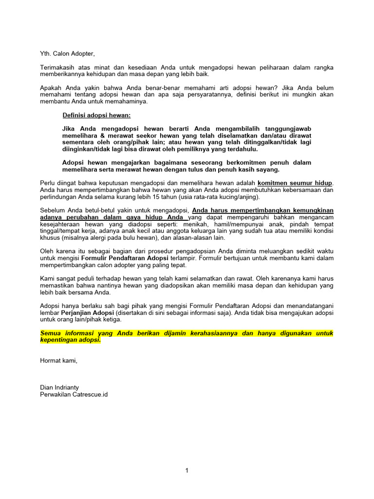 Formulir Adopsi Kucing Update PDF