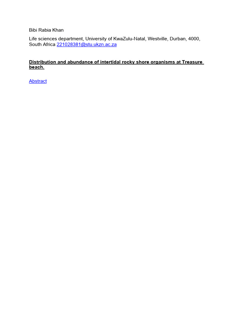 Intertidal Organisms at Treasure Beach | PDF | Aquatic Ecology | Marine ...