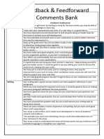 Feedback & Feedforward Comments Bank
