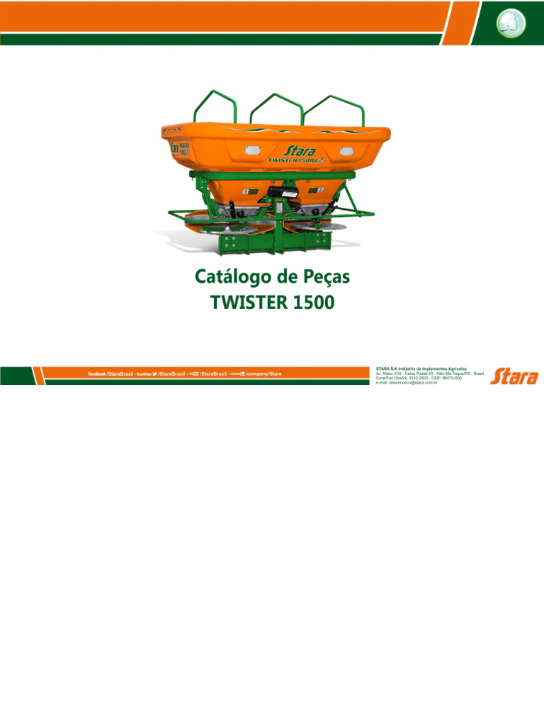 Vincon Twister 1500 2018 Stara I-85 | PDF | Parafuso | Equipamento