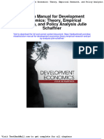Full Download Solution Manual For Development Economics Theory Empirical Research and Policy Analysis Julie Schaffner PDF Full Chapter