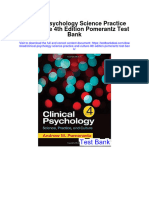 Instant Download Clinical Psychology Science Practice and Culture 4th Edition Pomerantz Test Bank PDF Full Chapter
