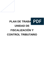 Plan de Trabajo Unidad de Fiscalizacion y Control Tributario