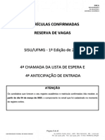 Matriculas Confirmadas Reserva de Vagas 4a CHAMADA DA LISTA DE ESPERA E 4a ANTECIPACAO DE ENTRADA
