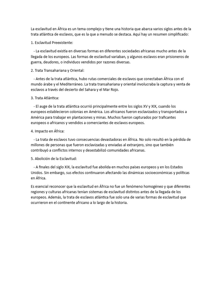 Historia de la esclavitud en África | PDF