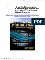 Full Download Test Bank For The Administrative Professional Technology Procedures Spiral Bound Version 15th Edition Rankin Shumack PDF Full Chapter