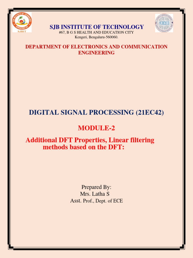 21EC42 Digital Signal Processing Notes | PDF