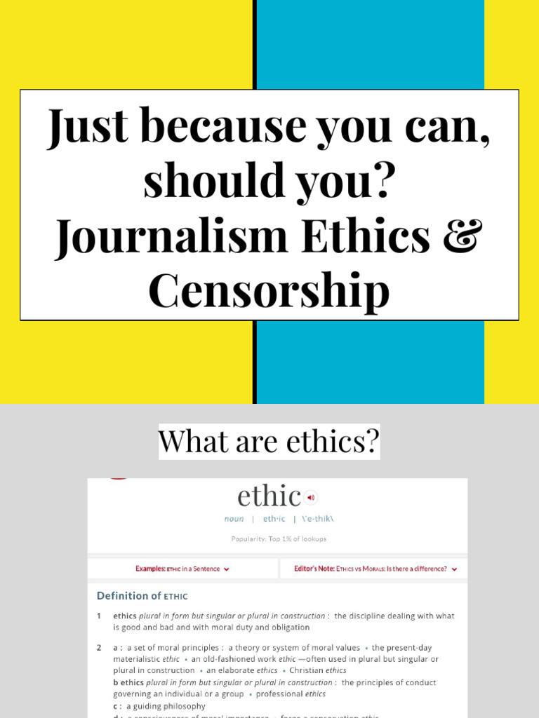 2022 Journalism Ethics PDF Morality Censorship