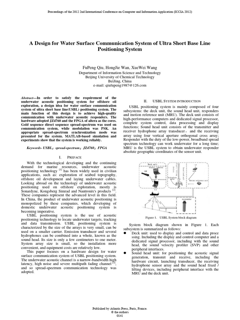 A design for water surface communication system of ultra short base