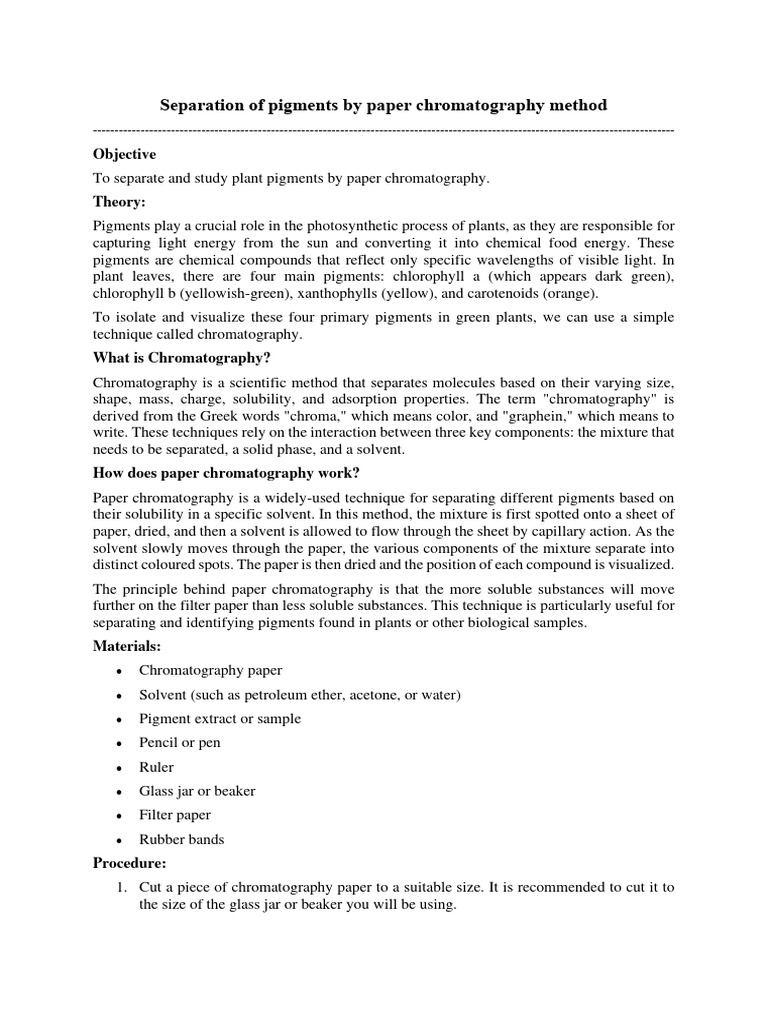 Paper Chromatography | PDF | Chromatography | Solvent