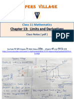Class Notes Class 11 Maths CHAPTER 13 Limits and Derivatives Toppers Village