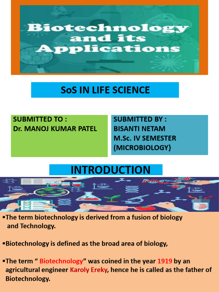 Overview of Biotechnology Applications | PDF | Biotechnology ...