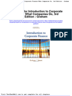Full Download Test Bank For Introduction To Corporate Finance What Companies Do 3rd Edition Graham PDF Full Chapter