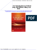 Full Download Test Bank For Introduction To Critical Care Nursing 6th Edition Mary Lou Sole PDF Full Chapter