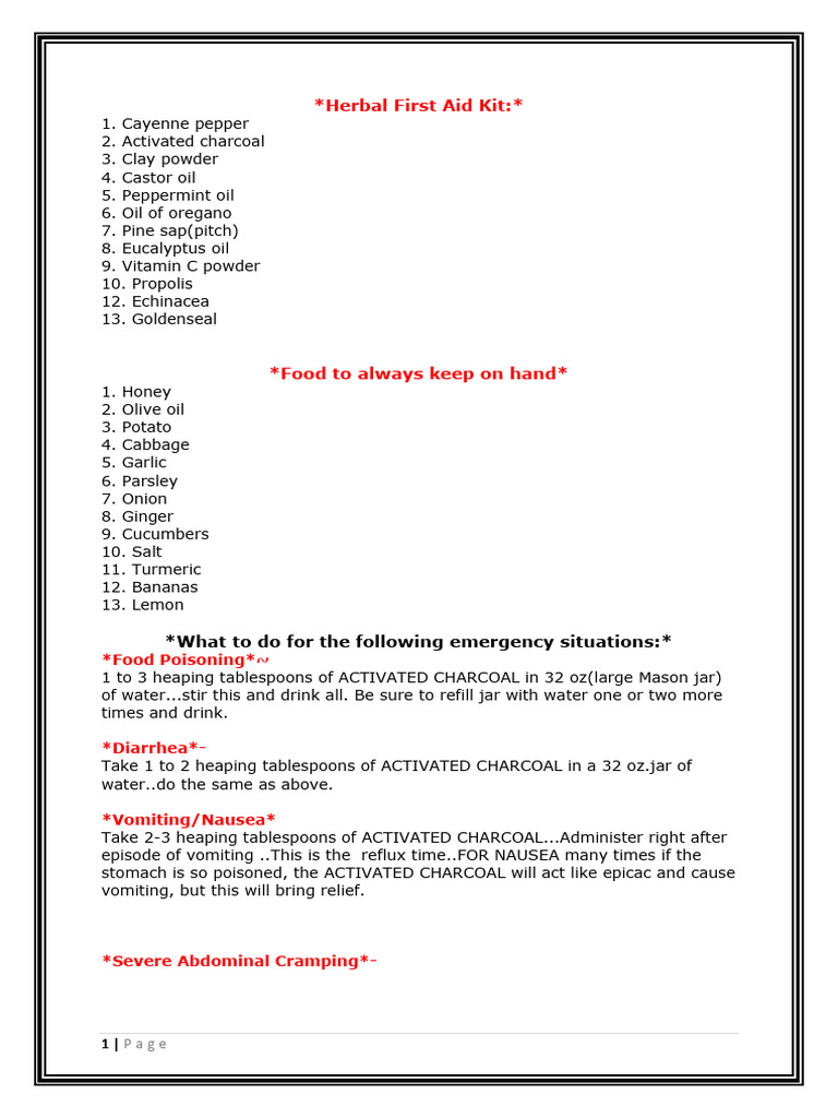 Herbal First Aid Kit 1 | PDF | Garlic | Clinical Medicine