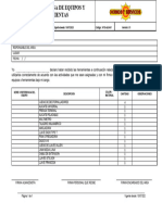 Acta de Entrega de Equipos y Herramientas