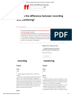Difference Between Recording and Monitoring - WikiDiff