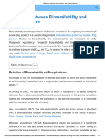 Difference Between Bioavailability and Bioequivalence