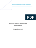 Hydrogen, Ammonia, Methanol Plant Material Selection: Educational Institute For Equipment and Process Design
