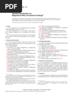 Magnesium-Alloy Investment Castings: Standard Specification For