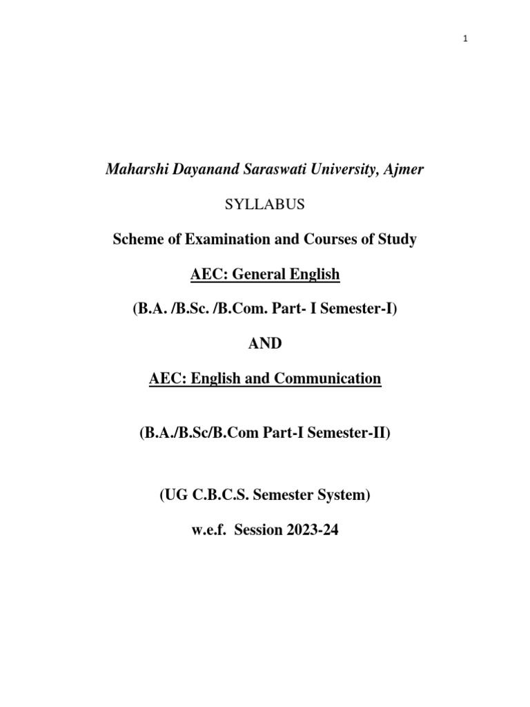 Ba Bsc B General English Pdf English Language Linguistics