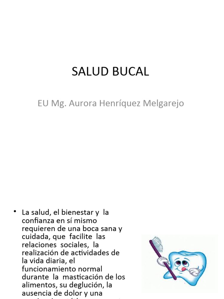 Salud Bucal Pdf Higiene Oral Boca