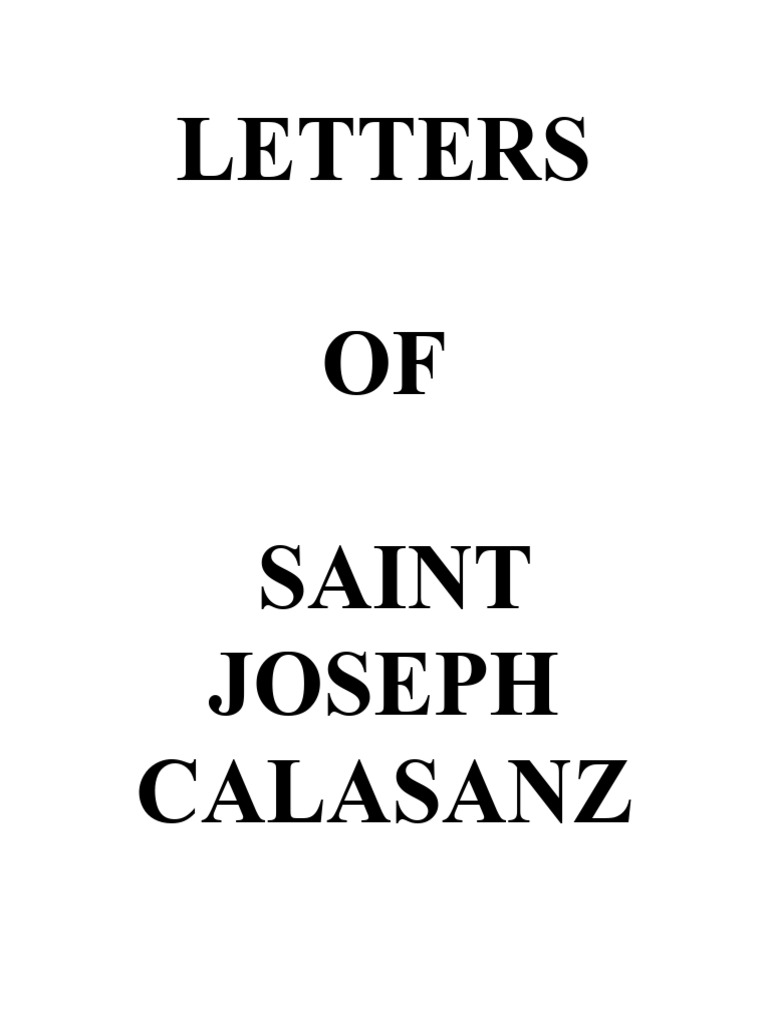 Letters of Saint Joseph Calasanz | PDF | Humility | Forgiveness