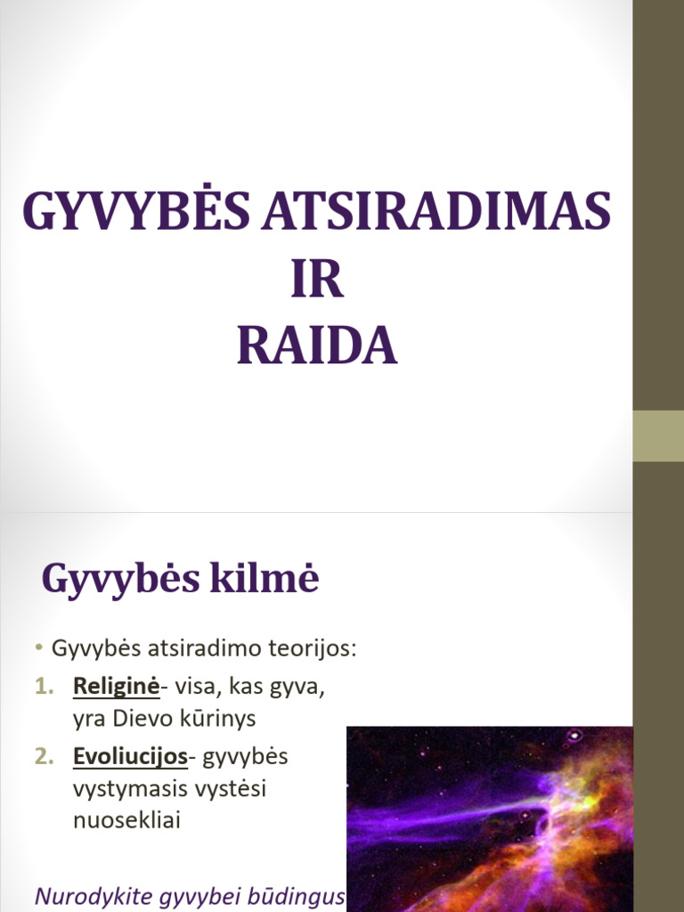 7 - 10 Kl. - Gyvybes Atsirad | PDF