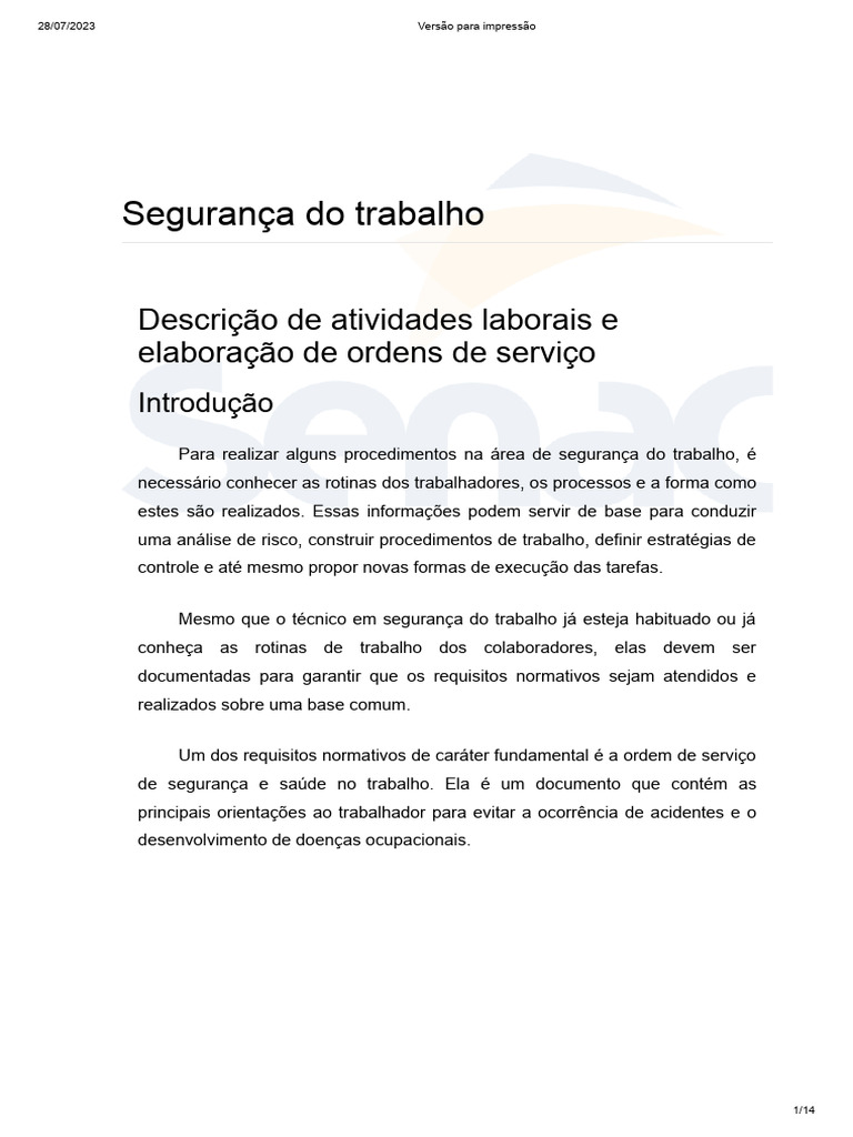 Descrição de Atividades Laborais | PDF | Informação | Odontologia