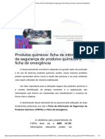 Produtos Químicos - Ficha de Informação de Segurança de Produtos Químicos e Ficha de Emergência