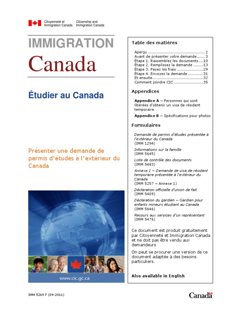 Formulaire Remplir Pour Visa Canada