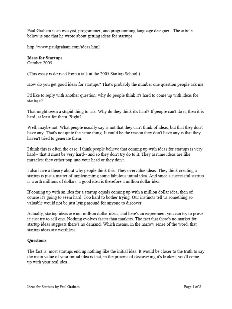 Paul Graham Ideas PDF
